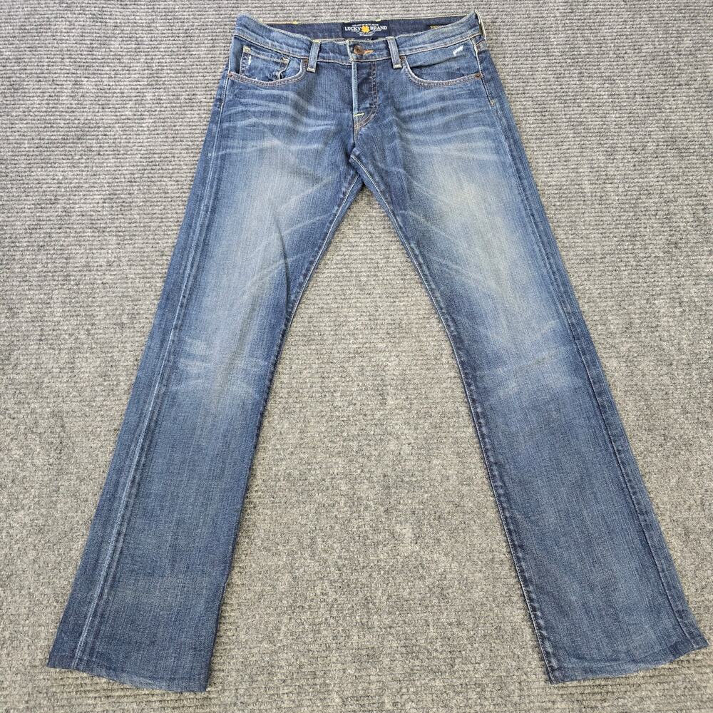 Lucky Brand Jeans Womens Measures 29x30 Blue Sienna Tomboy Straight Button Fly